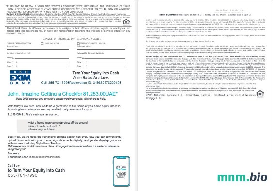 Ukraina Ukreximbank Bank wyciąg z kredytu hipotecznego w formatach Word i PDF, 4 strony 3-4